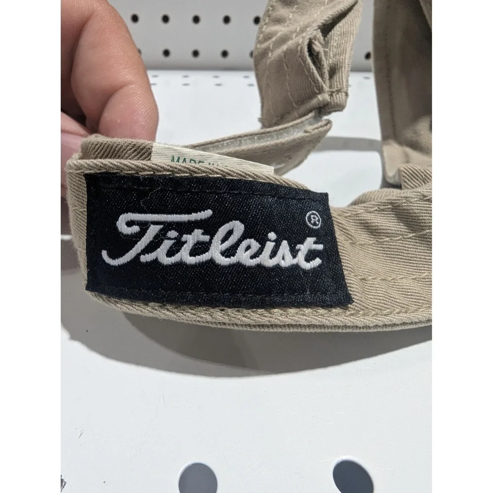 Titleist Golf Visor Hat‎ Beige White Adjustable Strapback